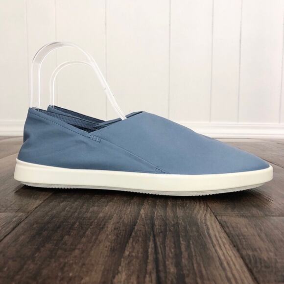 Ecco Leisure Leather Sneaker Slip On Mule Fold Down Heel Size 10 EU 41 in Blue - Picture 1 of 15